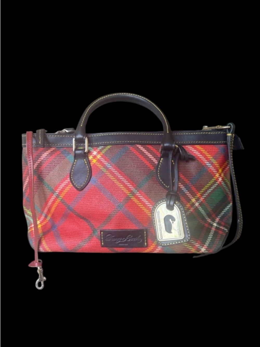DOONEY & BOURKE ladies, red plaid purse, excellent condition